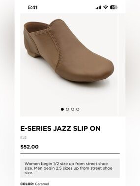 Capezio E-Series Jazz Slip-On Shoe - tan 6M